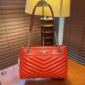 NWT Michael Kors Whitney Quilted Tote in Orange with Gold Hardware w/dustbag